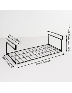 Organizador Colgante de Papel Aluminio y Plástico OKOMATCH Negro 2