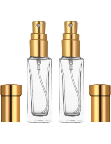 8 Botellas de Spray de Perfume AGENIZ 10ml Vidrio Dorado