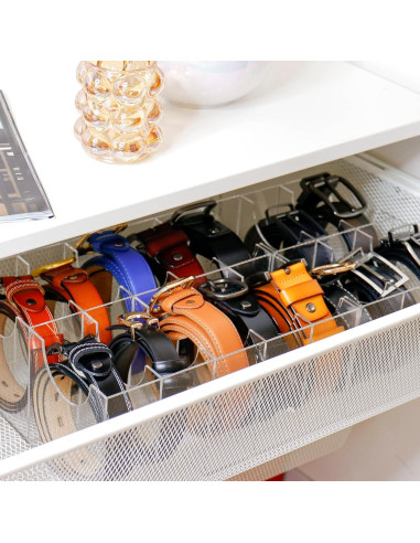 Organizador de Cinturones Cutora 10 Compartimentos Acrílico Transparente