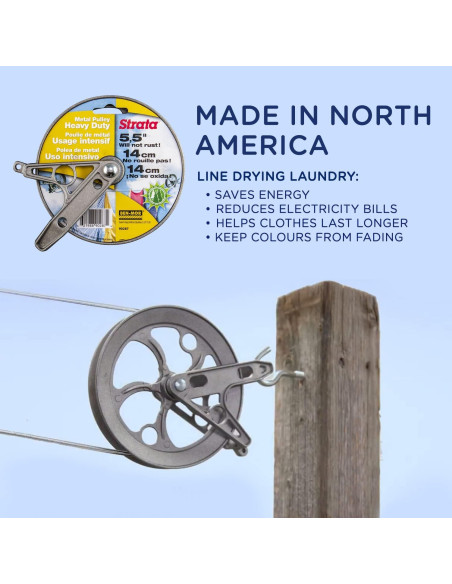 Polea de Ropa Exterior Strata 5.5" Metal a Prueba de Óxido