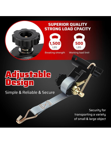 Correas de Sujeción Towmax 7.5ft (2.29m) con Gancho en J