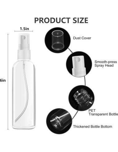 Paquete de 4 Botellas de Spray 120ml DTDNZKN Recargables