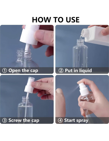 Paquete de 4 Botellas de Spray 120ml DTDNZKN Recargables