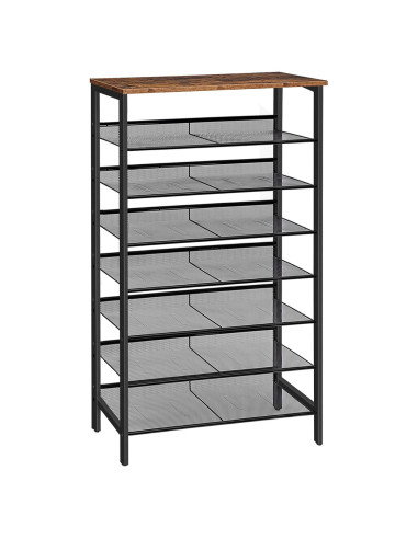 Estante para Zapatos HOOBRO 8 Niveles Marrón Rústico 75 cm