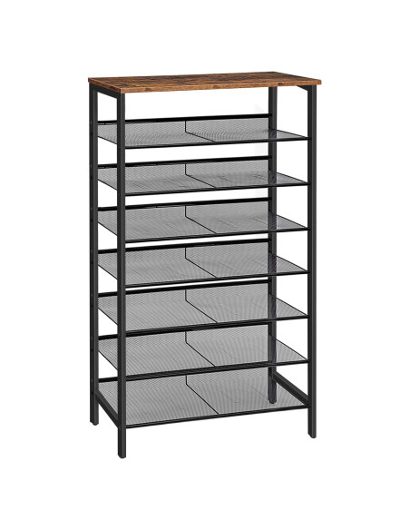 Estante para Zapatos HOOBRO 8 Niveles Marrón Rústico 75 cm