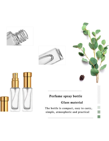 8 Botellas de Spray de Perfume AGENIZ 10ml Vidrio Dorado