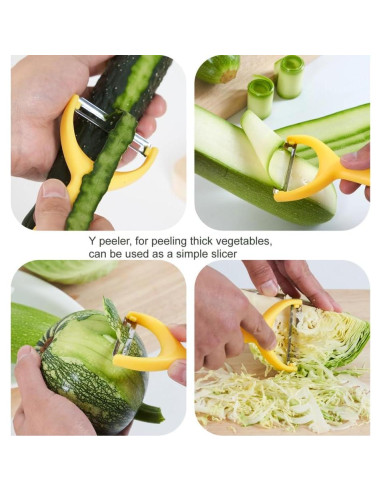 Juego de 6 Peladores de Verduras Soft Home - Acero Inoxidable