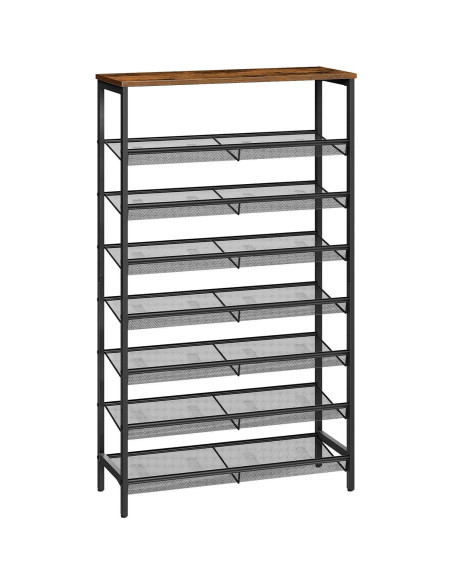 Estante para Zapatos HOOBRO 8 Niveles Marrón Rústico 75 cm