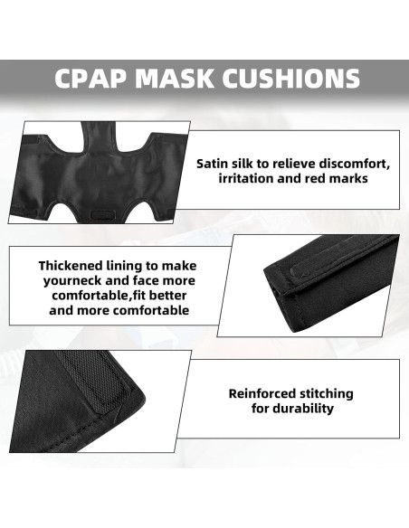 Almohadilla para Cuello CPAP JFHNMLW Negra - Suave y Transpirable