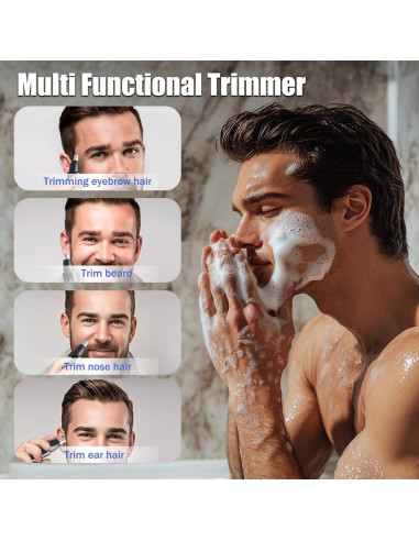 Recortador de Vello Nasal Aocojar Negro 10000RPM Impermeable