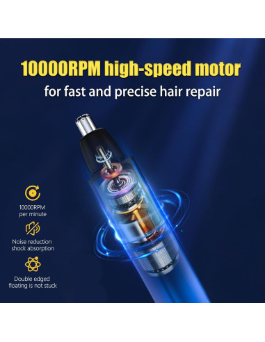 Recortador de Vello Nasal Aocojar Negro 10000RPM Impermeable