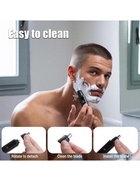 Recortador de Vello Nasal Aocojar Negro 10000RPM Impermeable