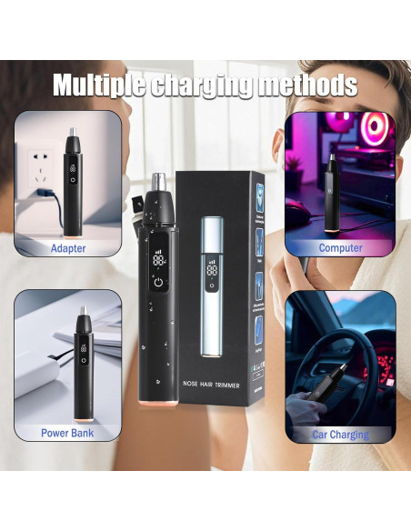Recortador de Vello Nasal Aocojar Negro 10000RPM Impermeable