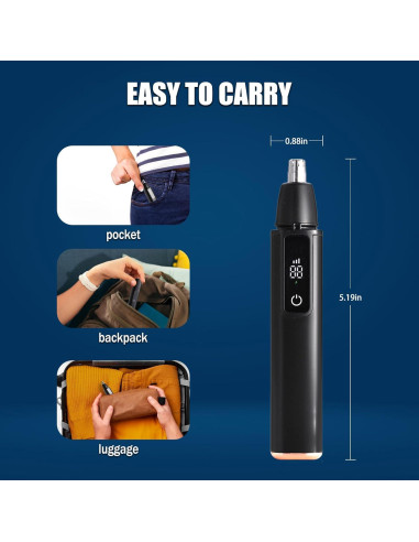 Recortador de Vello Nasal Aocojar Negro 10000RPM Impermeable