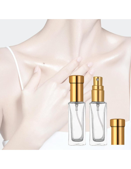 8 Botellas de Spray de Perfume AGENIZ 10ml Vidrio Dorado