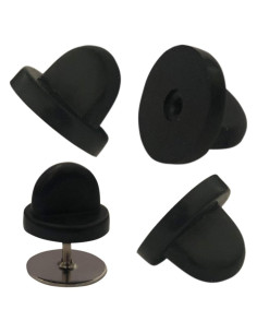 50 Respaldo de Pin de Goma PVC Clutch Mariposa Negro