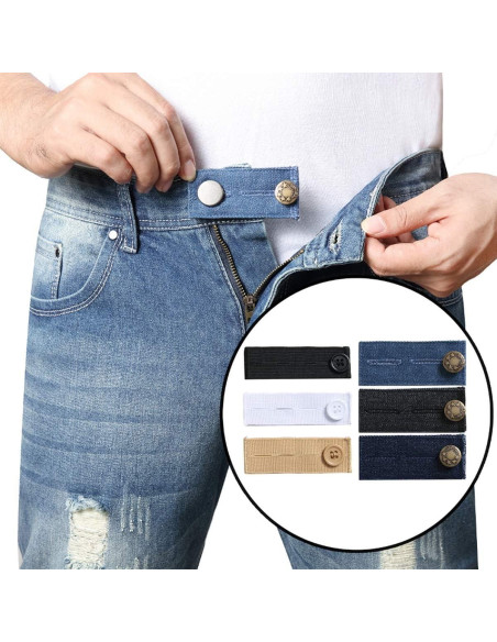 Extensores de Cintura Denim Zousen - Paquete de 6 Ajustables