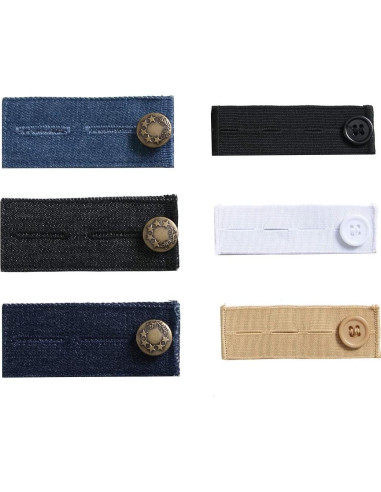 Extensores de Cintura Denim Zousen - Paquete de 6 Ajustables