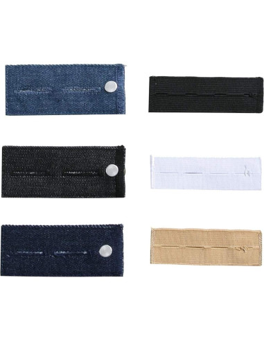 Extensores de Cintura Denim Zousen - Paquete de 6 Ajustables