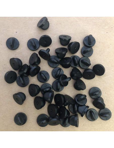 50 Respaldo de Pin de Goma PVC Clutch Mariposa Negro