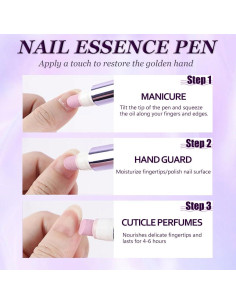 Lápiz de Cuidado de Uñas 3-en-1 Genérico con Aceite y Punta Cerámica 2