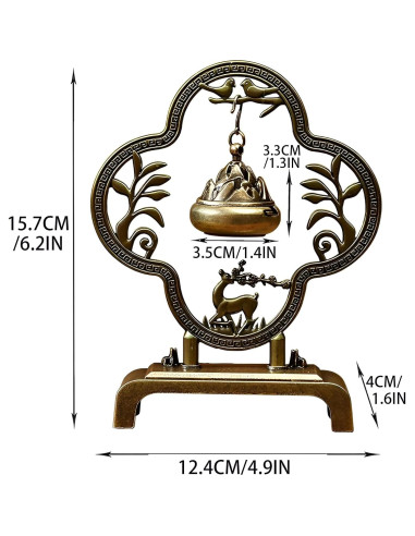 Soporte de Incienso Hikiwin Ciervo Bronce 15.7 cm