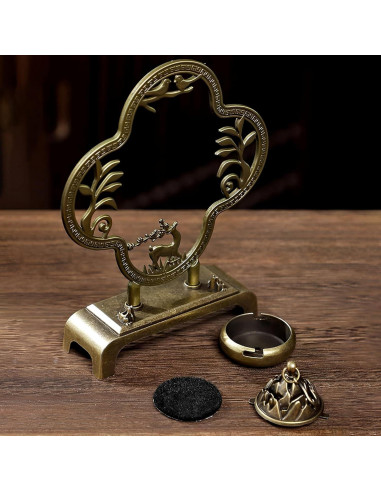 Soporte de Incienso Hikiwin Ciervo Bronce 15.7 cm
