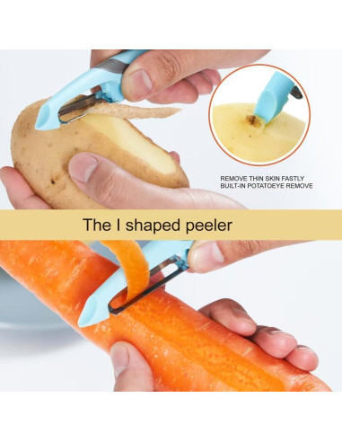 Juego de 6 Peladores de Verduras Soft Home - Acero Inoxidable