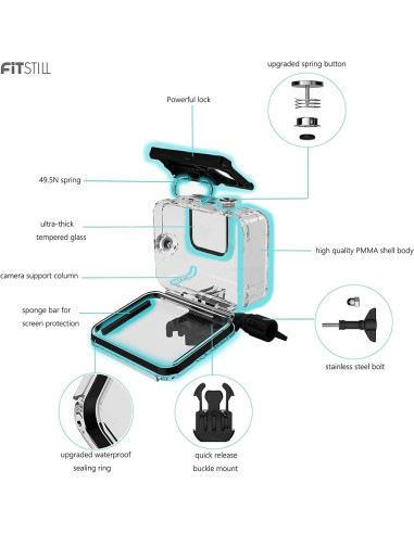 Funda Protectora FitStill para GoPro Hero 9/10/11/12 Negra