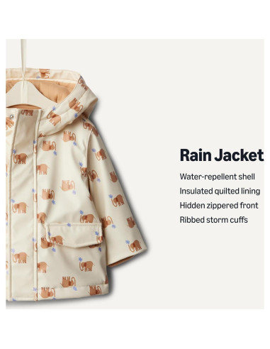 Chaqueta de Lluvia Repelente Amazon Essentials 3T Elefantes
