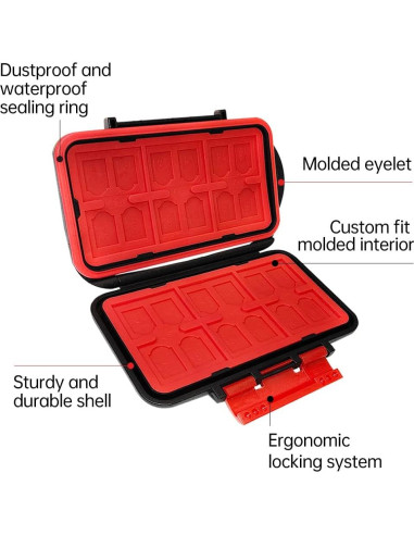 Estuche LYNCA para 36 Tarjetas de Memoria SD y TF Resistente