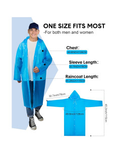 Paquete de 14 Ponchos de Lluvia Reutilizables JaGely 135.9 cm 2