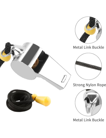 Silbato de Entrenador Bsofing de Acero Inoxidable con Cordón