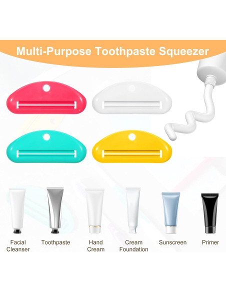 Exprimidor de Pasta de Dientes YBETY 12 Pcs Colorido Reutilizable