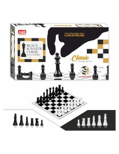 Conjunto de Ajedrez Negro y Blanco Ankit 38x38 cm Portátil