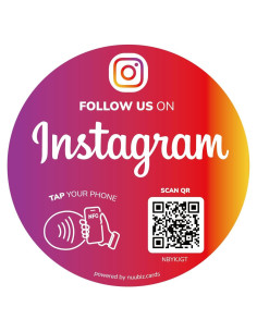Pegatina NFC y Código QR NUUBIZ 10x10 cm para Redes Sociales