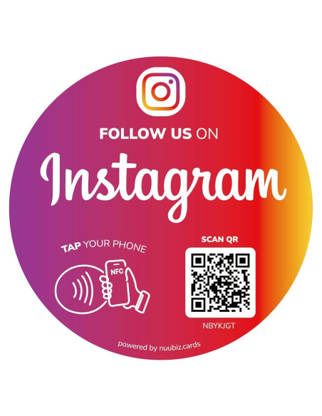 Pegatina NFC y Código QR NUUBIZ 10x10 cm para Redes Sociales