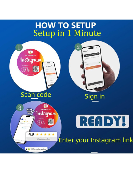 Pegatina NFC y Código QR NUUBIZ 10x10 cm para Redes Sociales