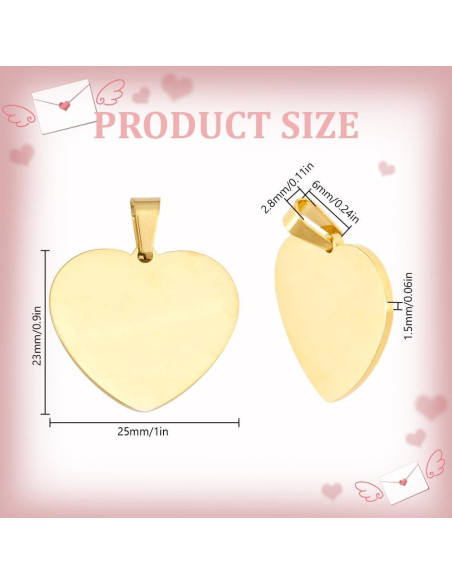 Colgantes de Acero Inoxidable DELORIGIN 25mm Corazón Dorado