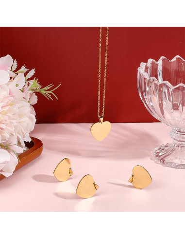 Colgantes de Acero Inoxidable DELORIGIN 25mm Corazón Dorado