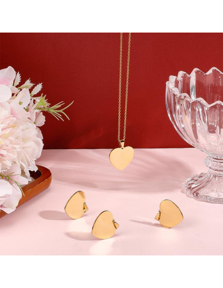 Colgantes de Acero Inoxidable DELORIGIN 25mm Corazón Dorado