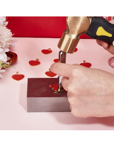 Colgantes de Acero Inoxidable DELORIGIN 25mm Corazón Dorado