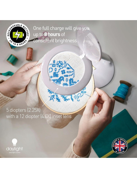 Lámpara de Aumento Halo Go Daylight, Recargable USB, 33 cm