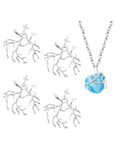 4 Piezas Vacíos de Colgante Rama Bezel BOXOB Plata 3.5cm