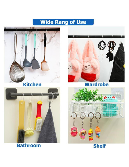 24 Anillos de Cortina de Ducha Resze Plástico Transparente