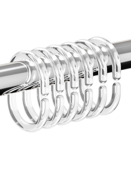 24 Anillos de Cortina de Ducha Resze Plástico Transparente