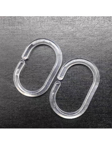 24 Anillos de Cortina de Ducha Resze Plástico Transparente