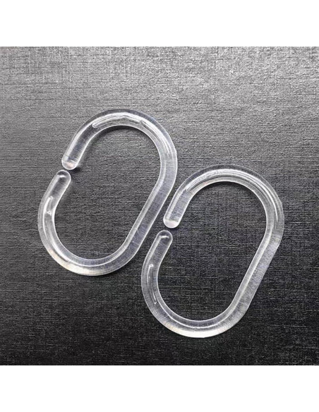 24 Anillos de Cortina de Ducha Resze Plástico Transparente