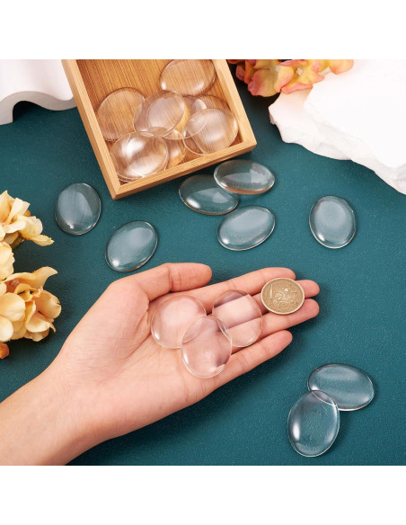 20 Cabochones de Vidrio Ovalados Beadthoven 40x30mm DIY Joyería