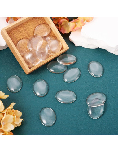 20 Cabochones de Vidrio Ovalados Beadthoven 40x30mm DIY Joyería